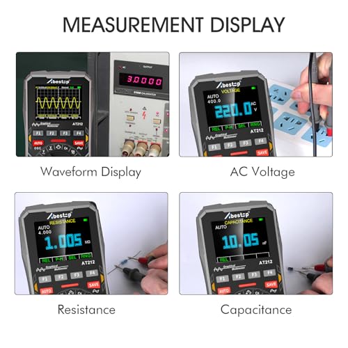 Image of AT212 Abestop Oscilloscope Multimeter 1MHz Bandwidth 2.5Msps Sample Rate Portable Handheld Oscilloscope 2.4 inch Color Screen Auto /Normal /Single Function
