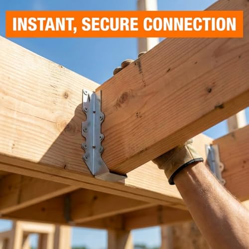 Image of 25 Pack 2x10 Joist Hangers, 18 Gauge Galvanized Face Mount | Wood connectors for rafters, beams and framing projects; suitable for decks, floors and pergolas.