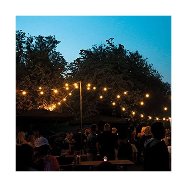 30M Lichterkette Außen LED Lichterkette Glühbirnen Aussen G40 53er Warmweiß IP44 Wasserdicht Glühbirnen Girland Lichterkette für Garten Terrasse Hochzeit Party Weihnachten – Bild 6