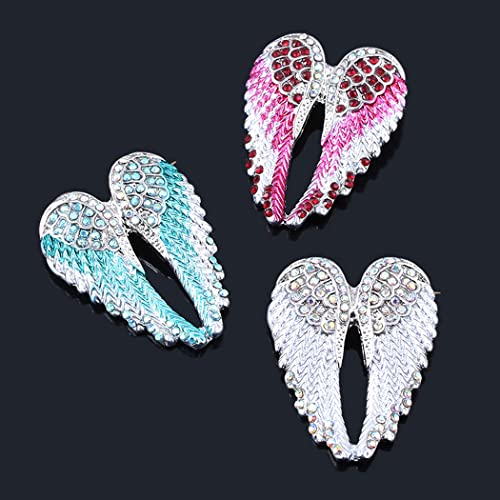 Image of Angel Wings Brooch Pin - Crystal Angel Wings Brooch Multicolor Lapel Pin Trendy Backpack Badge Hat Bag Decoration Accessories for Women Teen Girls