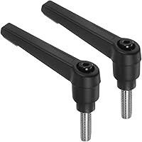 Vista 20 de uxcell 2 manijas de palanca de sujeción, M5 x 0.787 in, perno macho roscado de acero inoxidable 304, asas ajustables de bloqueo de trinquete