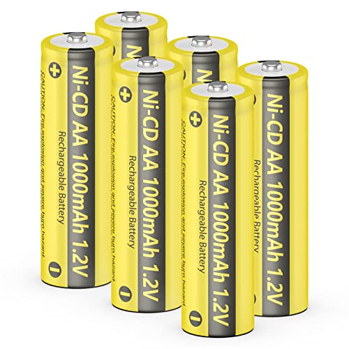 Pkcell 1.2V Nicd Aa Rechargeable Batteries 1000Mah For Solar/Garden Lights,6 Counts #TOP27
