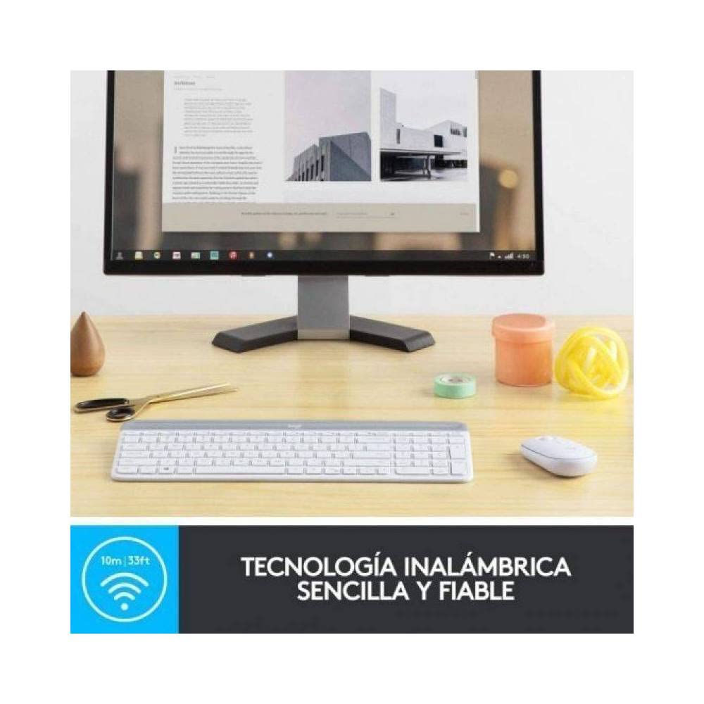 Logitech MK470 Kit mouse e tastiera | Layout Spagnolo QWERTY - Bianco