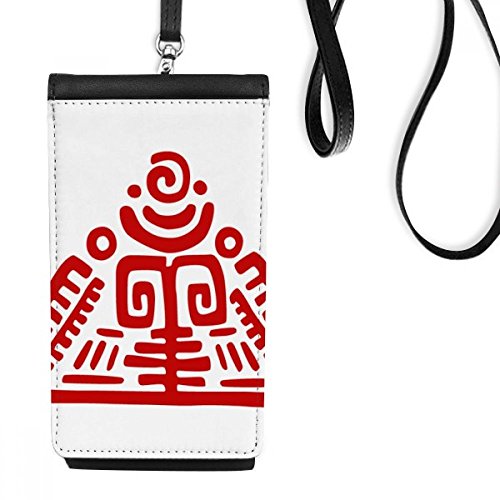 Mexique totems bourse en cuir pour suspendre le telephone en voyage urbain