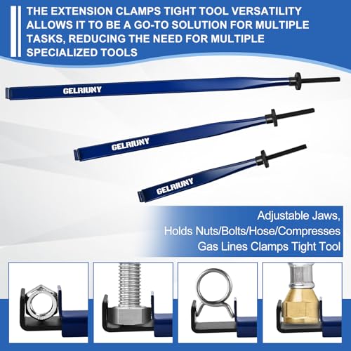 Image of Upgrade Extension Clamps Tight Tool, Versatile Vise Grip, Narrow Space Use | Holds Nuts /Bolts /Hose /Compresses Gas Lines Clamps Tight Tool, Adjustable Jaws, 3 Different Lengths Extension Clamp Tool