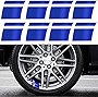 Gseigvee 8 PCS Wheel Rim Decal Stripes Car Decals Reflective Car Stickers Automotive Decals Hash Stripe Stickers for 18-21 Inch Wheels Tire Rim Safety Decoration Accessories (Blue)