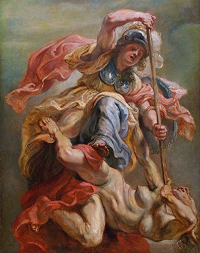 Tableau Minerva Slaying Discord par Peter Paul Rubens format medium encadré noir - 2