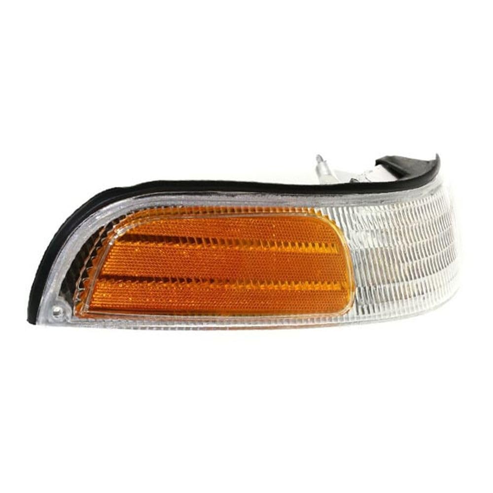 EFCUCLP for Ford for Crown Victoria 1992-1997 Vic Park Corner Light Turn Signal Marker Lamp Passenger Side Plastic Smooth Clear-Lens Orange