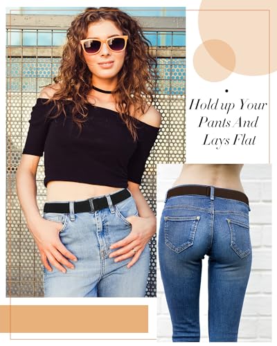 Image of SATINIOR 2 /3 /4 Pack Women Elastic Stretch Belt Invisible Sweater Shirt Tuck Band with Flat Buckle for Jeans Pants