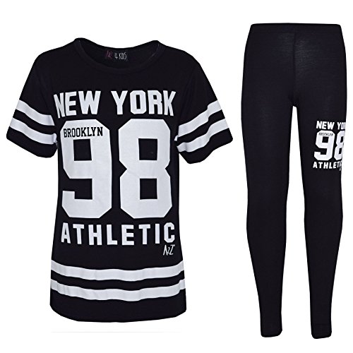 Ensemble athlétique filles imprimé branché New York Brooklyn 98 avec legging