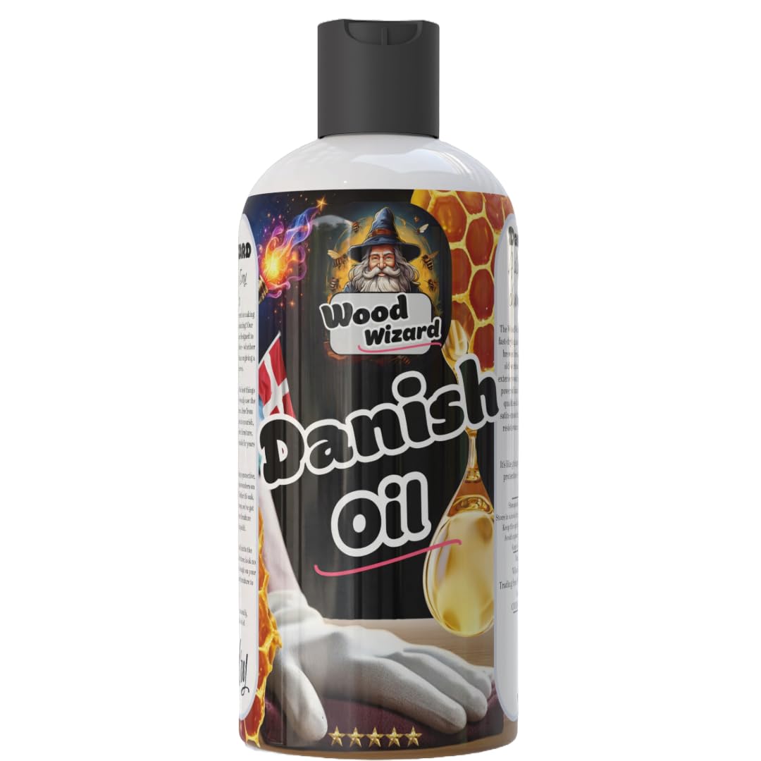 Wood Wizard - Danish Oil - Premium Finishing Oil to Enhance The Natural Beauty of Oak, Pine & Wooden Worktop Surfaces - Seal & Protect for a Satin Finish (500ml)