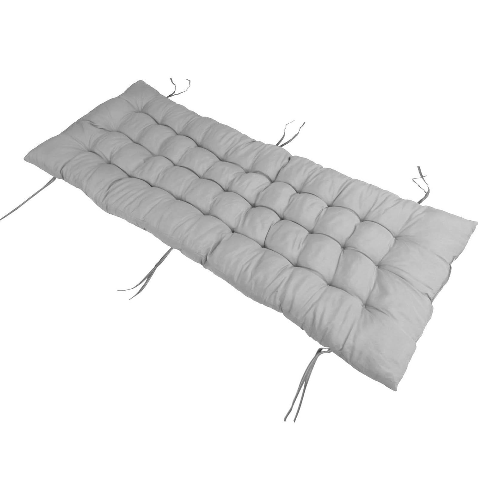 JAXEN Sun Lounger Cushions,160/170/190cm Sunlounger Cushions Only with Anti-slip Straps Recliner Chair Seat Pads Sunbed Cushion for Indoor Outdoor Patio Yard Beach (Grey, 190x60x12cm)