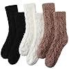Calcetines peludos para mujer, 5 pares de calcetines cálidos y acogedores para mujeres y mamá, calcetines tipo pantufla