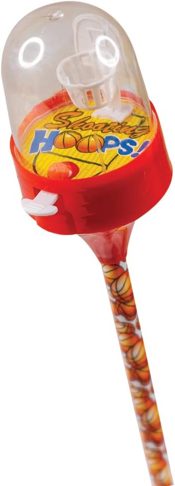 Geddes Shooting Hoops Fidget Pens for Kids (12 Pack) - Basketball Design Novelty on Each Barrel - Black Ink Colorful