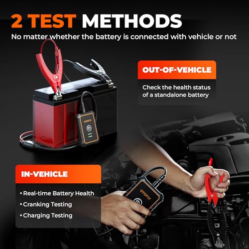 Image of OTOFIX Car Battery Tester BT1 Lite, 6V 12V 100-2000 CCA Car Battery Analyzer, Auto Cranking Charging System Test Scan Tool, Battery Load Test