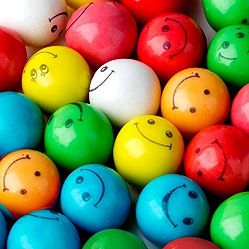 Smiley Face Gumballs Gum Balls Assorted Colors & Flavors 2 Pounds-FRESH