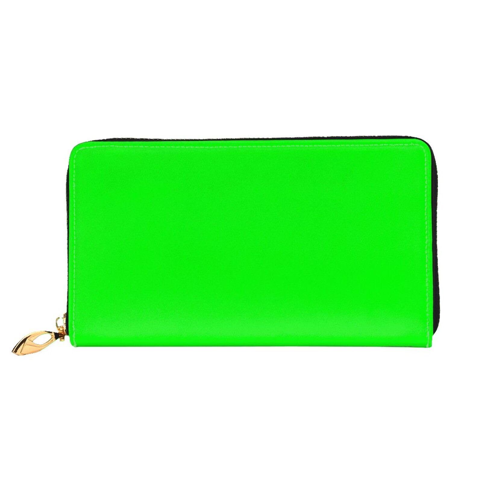 Cartera larga de piel con cremallera y patrón marrón café, Cartera