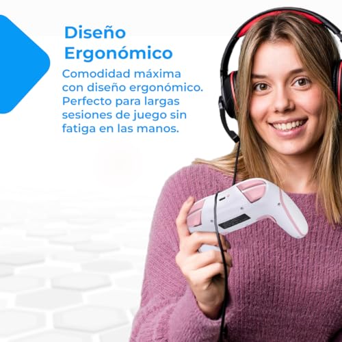 Mando Switch Inalámbrico para Evitar Fatiga con Botones Macro Ajustables y Giroscopio Rosa 5