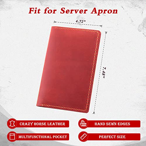 Server Books For Waitress,Leather Waiter Book Server Wallet With Zipper,Cash Check - View #9