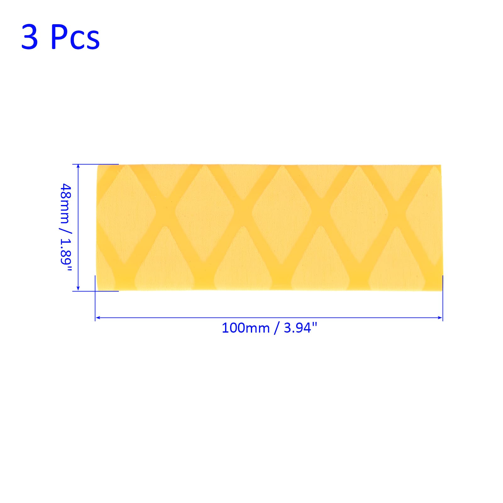 M METERXITY 3 Pack Table Tennis Racket Grip Tape - Paddle Grip, Soft Rubber, Apply to Ping Pong Gripping Handle (100 x 48mm, Yellow) - Image 3