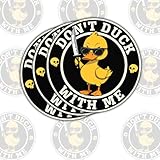 3 Pcs Don't Duck with Me Sticker, Funny Cute Duck with Knife, Water Assistant, Vinyl Waterproof Die-Cut Sticker for Book Notebook Water Bottle Tumbler Phone Case Laptop 3'x3'