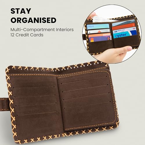 Soft Leather Purse for Women, Trifold Design, 12 Credit Card Holder, Coin Zipper Pocket, 2 ID Windows, Slim Travel Wallet – A Thoughtful Gift for Her., Navy Grey | Little Bird, Small4