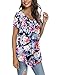 POPYOUNG Summer Womens Tunic Tops Loose Fit dressy Casual Short Sleeve Shirts to wear with Leggings M, Mixed Flowers