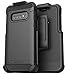 Encased Galaxy S10 Plus Belt Clip Holster Case (2019 Scorpio Armor) Ultra Protective Tough Grip Cover with Holder for Samsung Galaxy S10+ (Matte Black)