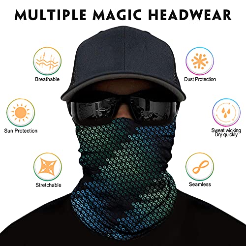 Image of Venswell Neck Gaiter Face Mask Men Women,Seamless Bandana Rave Face Cover Scarf Mask,Balaclava,Headband, Head Wrap,Headwear