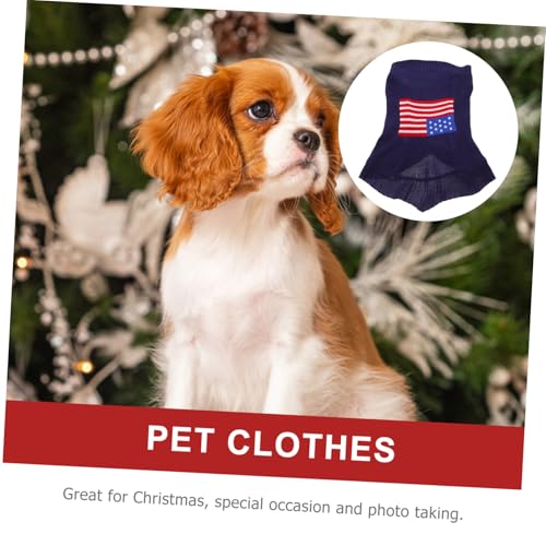 Suéter para perro Toyvian bandera estadounidense invierno miniatura 5