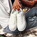 Chouiss Sneakers for Women,Stylish Thick Soled Breathable White Walking Shoes, Non Slip, Lightweight, Comfortable, Soft Sole,White,Size 7.5