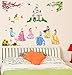 ufengke® Bella Princesa Encantadores Enanos y Castillo de la Historieta Pegatinas de Pared, Vivero Habitación de los Niños Removible Etiquetas de la Pared/Murales