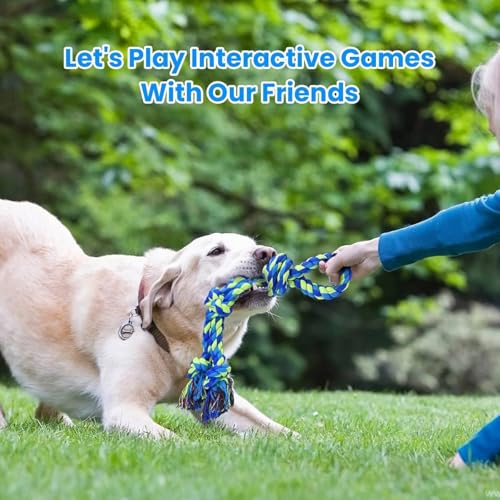 Feeko Heavy Duty Dog Rope Toys for Large Breed Aggressive Chewers, 2 Pack Indestructible Teeth Cleaning Tug of War Toy