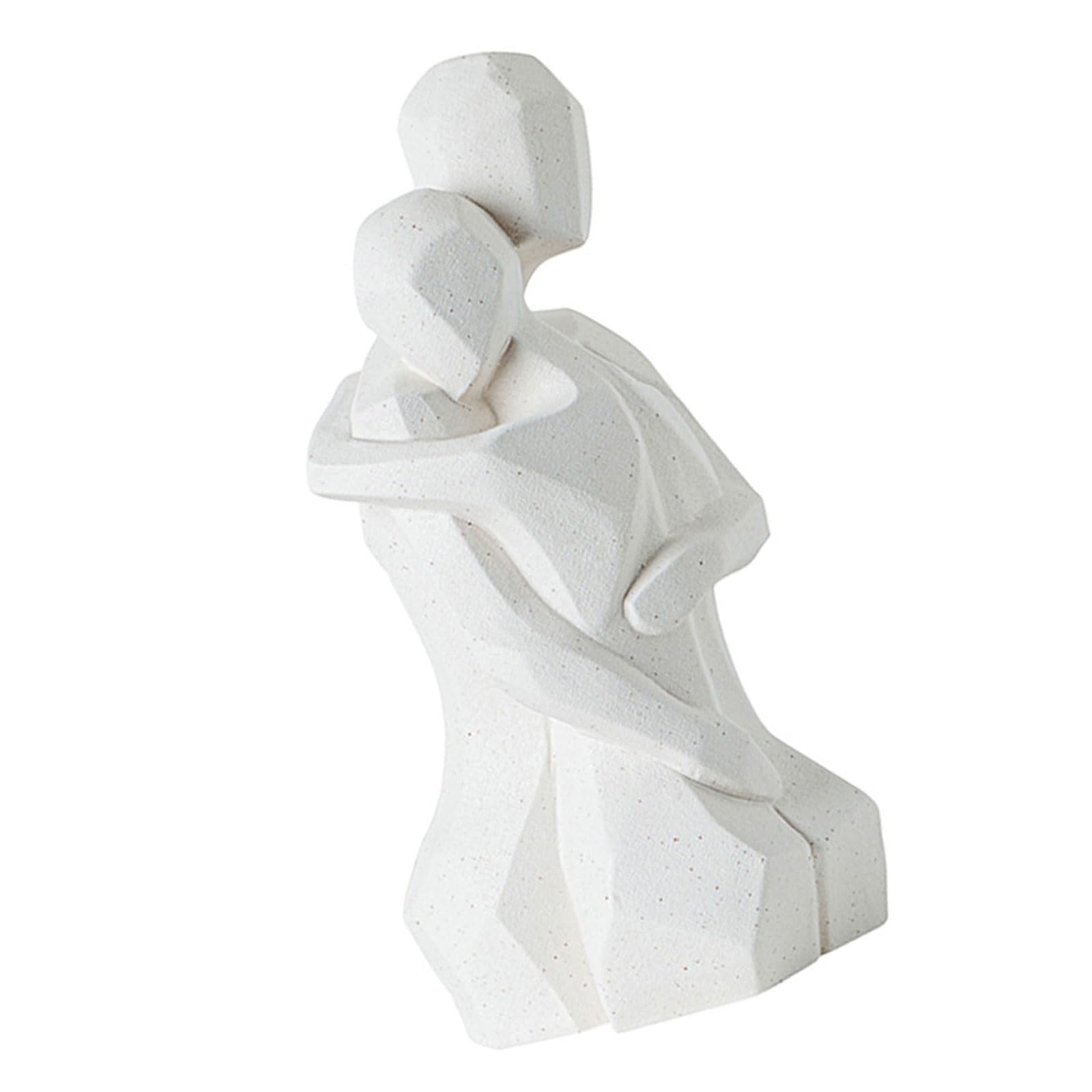 Whoasyst Handcrafted Ceramics Embracing Couple Statue Symbolizing Love Artwork for Living Room Shelf Display Embracing Couple Sculpture