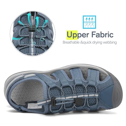 Image of Dannto Women's Sport Sandals Close Toe Mesh Hiking Outdoor Athletic Walking Casual Sandals Water Shoes