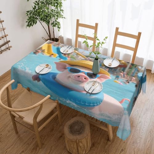 Nappe petits cochons déperlante 137x183cm couverture table jardin - 2