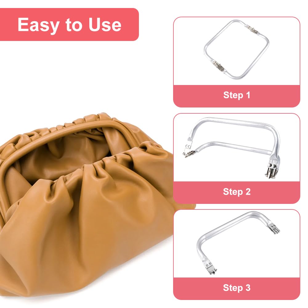 3 Piezas Mango de Marco de Monedero,Marco de Aluminio para Bolsos,Marcos de Bolso Interior de Aluminio,Marcos de Bolso Interior en Forma de U Marco Tubular,para Hacer Monedero,Otras Manualidades
