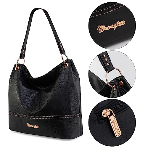 Image of Wrangler Hobo Bags for Women Vegan Leather Top Handle Shoulder Purses and Handbags