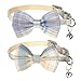 Hadnves 2 Pcs Cat Collar Breakaway with Bells Bowtie Cute Plaid Bow Tie Cat Collar Adjustable Kitten Accessories for Indoor Cats Puppy Small Pets Christmas Holiday Birthday Party (Blue Yellow Plaid)
