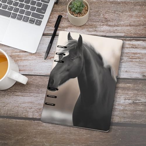 Cuaderno de hojas sueltas A5 recargable con cubierta duradera de piel sintética 4