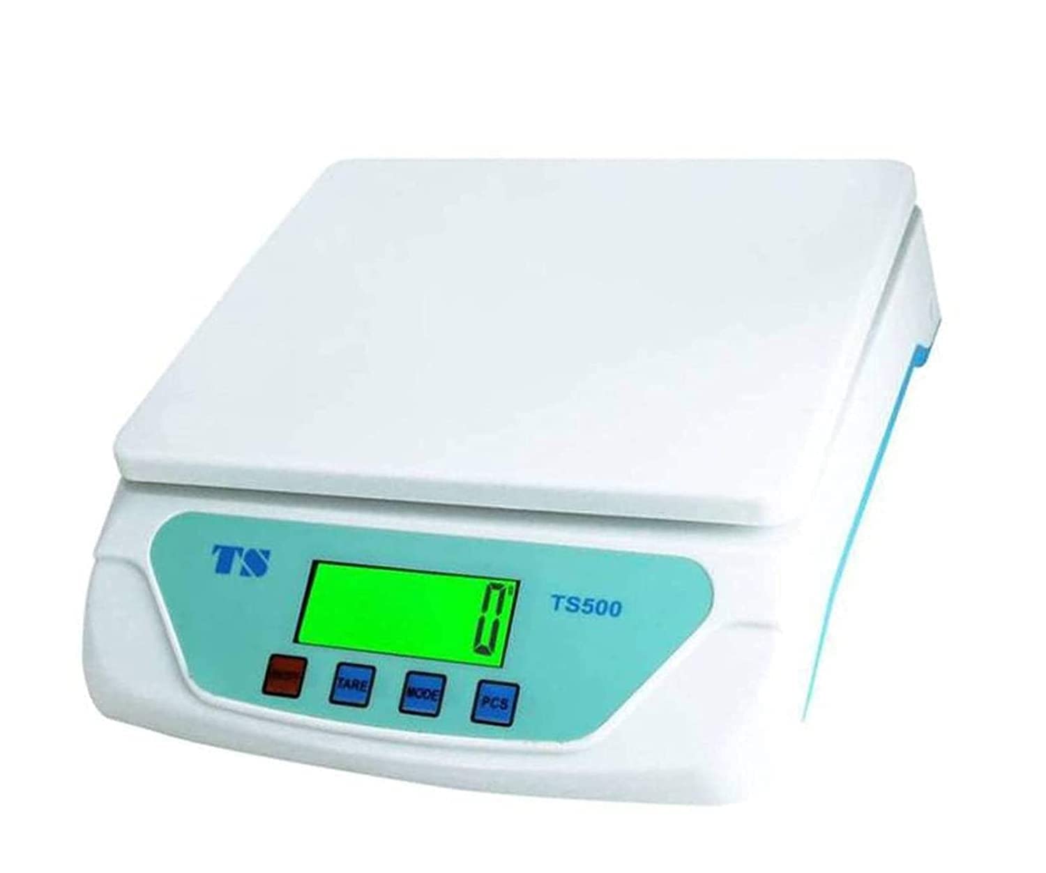 Thermomate TS-500 Electronic Digital Kitchen Scale Digital Multipurpose Weight Machines for Kitchen Weight Scale Kitchen Kitchen Weight Machine Digital with Blue Backlight (30 Kg, White )