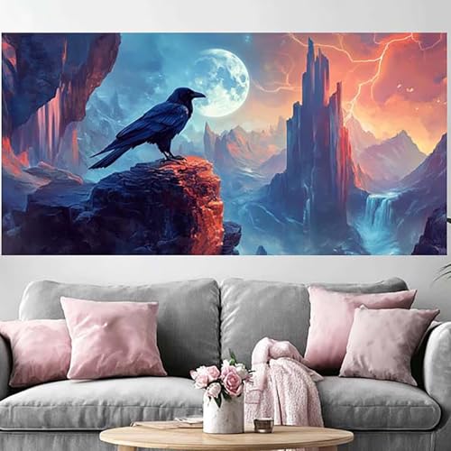 Kit Peinture Diamant Corbeau O-505G, l'idée cadeau créative pour adulte