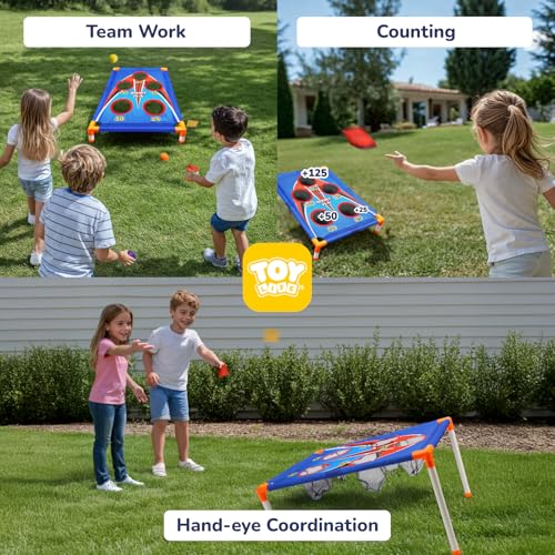 Image of TOY Life Bean Bags Toss Carnival Games, Cornhole, Outdoor Toys for Kids Ages 4-8, Backyard Game Sports & Outdoor Play, Outside Toys for Ages 5-7, Family Lawn Yard Games Birthday Party, Gift for Boys