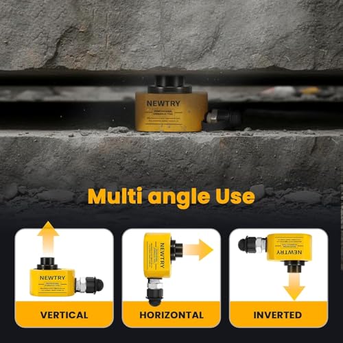 Image of NEWTRY 30 ton Low Profile Hydraulic Jack Porta Power Kit + CP-700 Manual Hydraulic Hand Pump Multi Section Jack, 2.12 inch Stroke Industrial Mini Hydraulic Cylinder