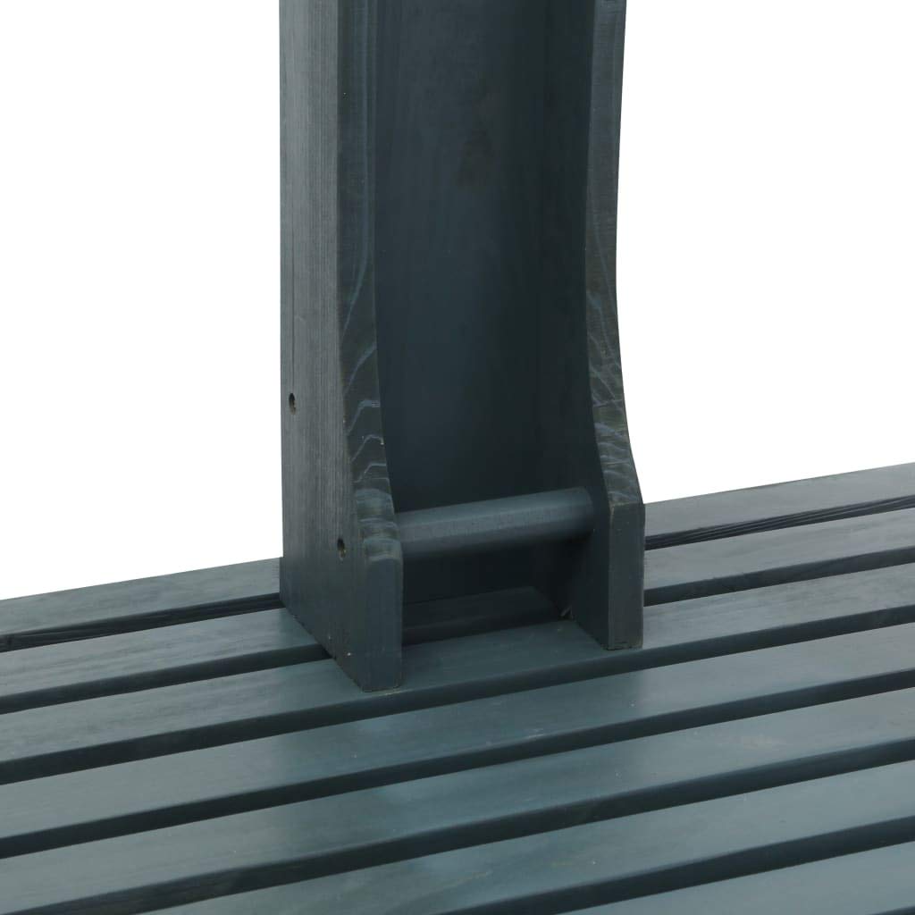 IKAYAA Ducha Exterior para Piscinas con Suelo de Madera, Ducha para Jardín en Acero Inoxidable, Cabezal de Ducha,Antracita