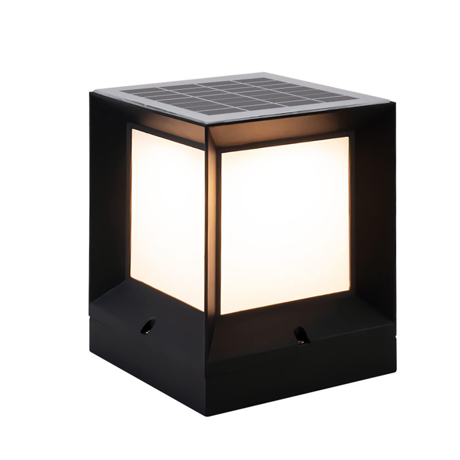 Luces Exteriores para Postes Lámpara De Sobremuro Exteriores, LED Solares Farolas Jardin, Luz De Pedestal Negra Luz De Trayectoria con Mando A Distancia Regulable para Patio Uso En Exteriores (Size :
