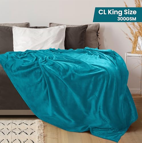 Image of Utopia Bedding Fleece Blanket California King Size Turquoise 300GSM Luxury Fuzzy Soft Anti-Static Microfiber Bed Blanket (102x96 Inch)
