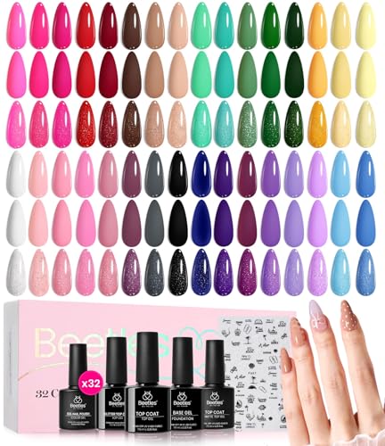 beetles Spring Gel Polish Set - 32 Colors Purple Orange Red Brown...