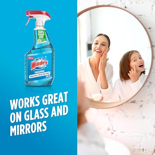 windex glass and window cleaner spray bottle bottle made from 100 recycled plastic surface cleaning spray original blue scent 23 fl oz pack of 6