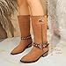 Brown Suede Mid Calf Boots for Women Lady:Fashion Low Heel Fall Winter Warm Booties Footwear Party Wedding Outdoor Shoes(Brown,Size9)